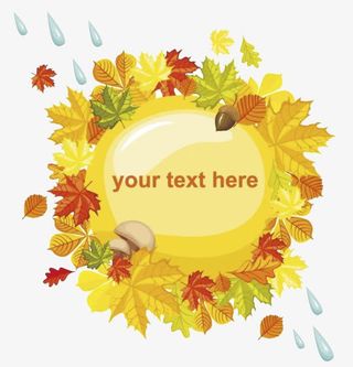 枫叶蘑菇边框矢量素材免抠