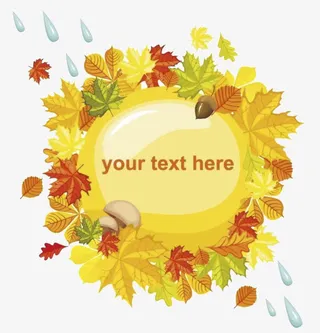 枫叶蘑菇边框矢量素材免抠