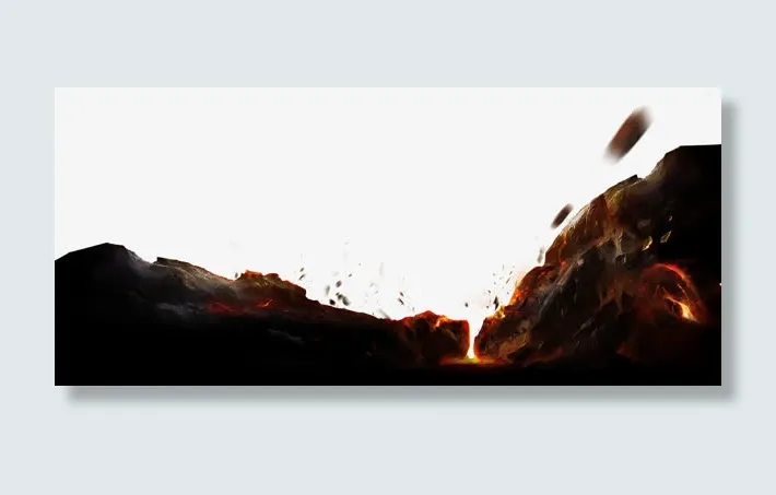 黑色岩石场景特效主页免抠