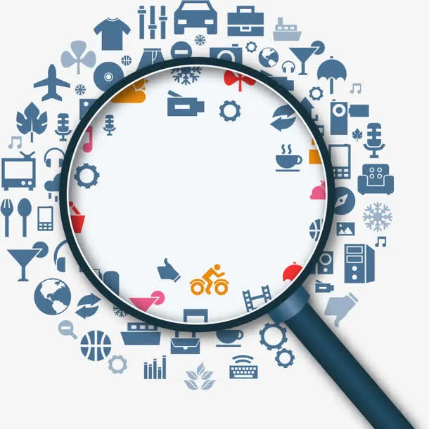 放大镜PPT元素免抠