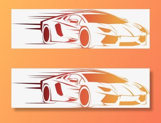 跑车矢量图免抠标签元素