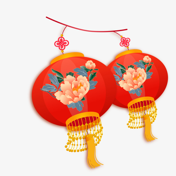 卡通节日挂饰灯笼免抠