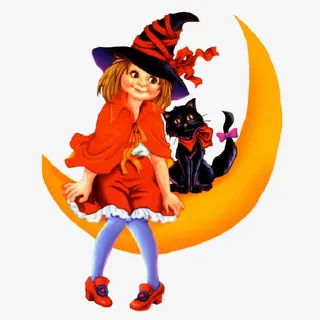 万圣节拿着扫把的女巫23免抠