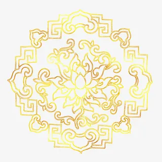 中国风传统鲜花图案烫金花纹免抠免抠