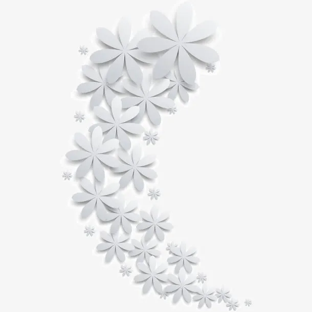 剪纸立体花朵免抠