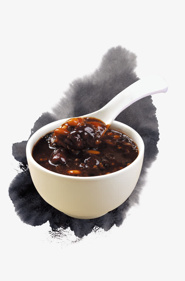 传统中国风水墨装饰腊八粥免抠