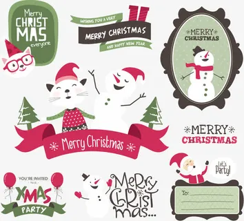 圣诞节装饰标签免抠