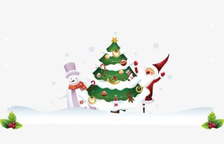 雪地圣诞节圣诞树免抠