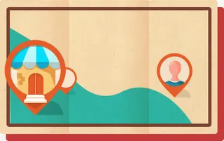 纸张卡通地图装饰免抠