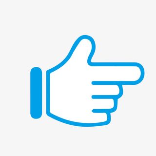 蓝色手指箭头免抠