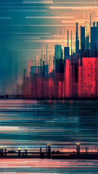 手绘梦幻城市风景H5背景高清