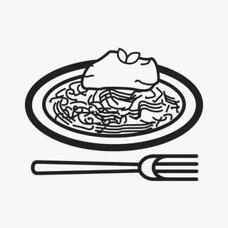粗线条餐盘免抠
