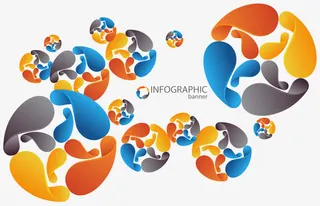 立体圆球背景素材矢量