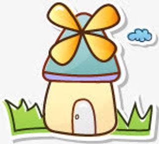 卡通房，大风车素材招聘免抠