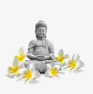 周边撒花的阿弥陀佛静坐石雕免抠 周边撒花的阿弥陀佛静坐石雕免抠