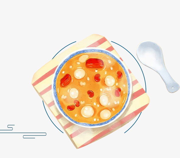 手绘腊八节腊八粥装饰插图免抠