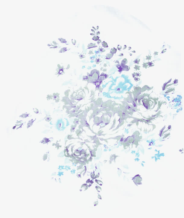 漂亮蓝紫色花朵免抠