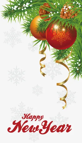 手绘圣诞节植物雪花免抠