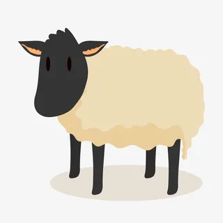 可爱白色小绵羊矢量图免抠