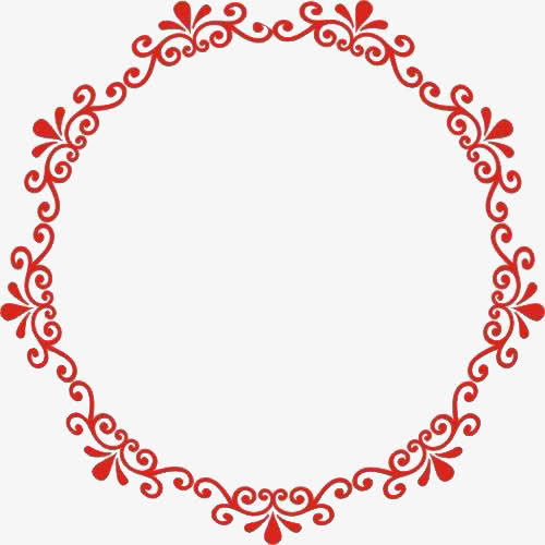 红色典雅边框免抠