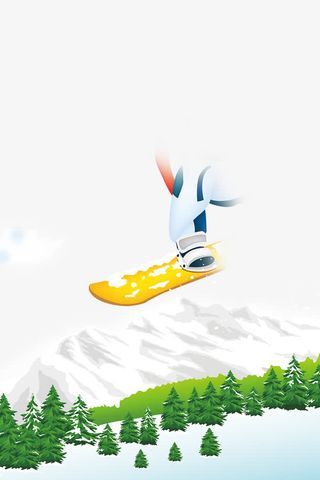 寒冷冬季滑雪的人免抠