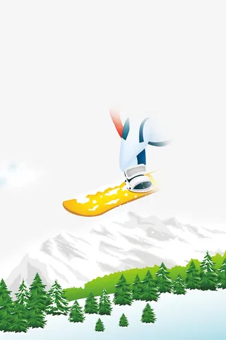 寒冷冬季滑雪的人免抠