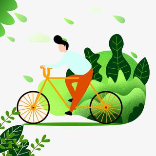 春天 暖色 插画 郊游免抠