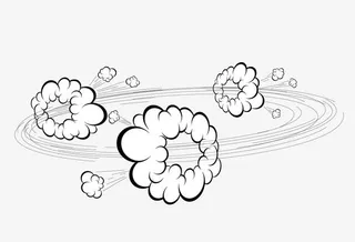 粉尘爆炸卡通云朵素材免抠