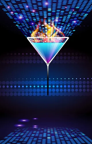 蓝色酒杯中鸡尾酒背景素材高清