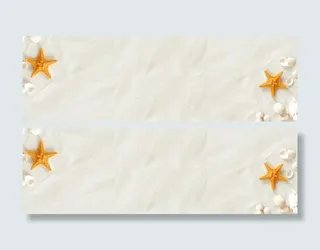 唯美海滩贝壳海报免抠