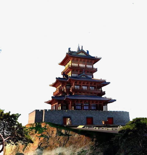 崖边阁楼免抠