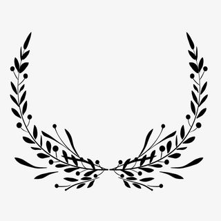 黑色简约橄榄枝花环插画图标免抠免抠