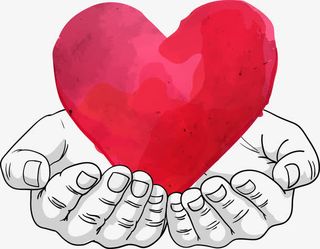 手捧红色爱心矢量免抠