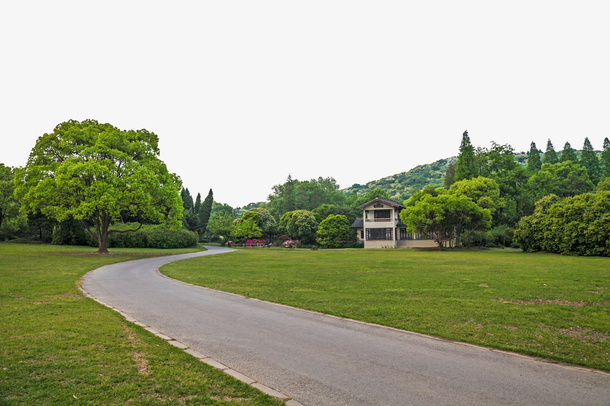 郊区春季风景图免抠