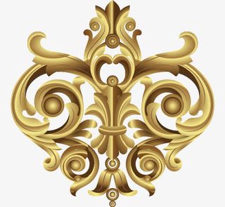 矢量立体效果金属花纹造型免抠