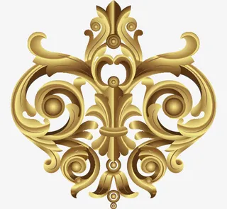 矢量立体效果金属花纹造型免抠