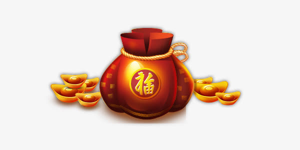 喜庆金色中国风元宝免抠
