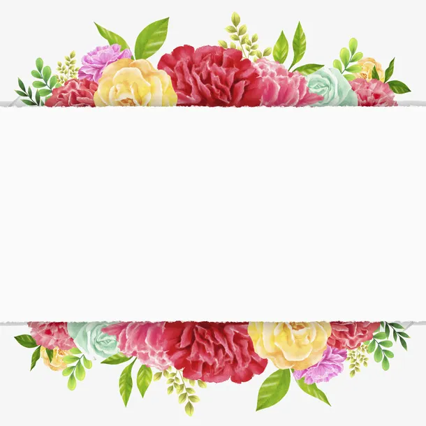 唯美康乃馨感恩卡片插画免抠