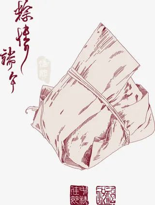 矢量绘图的粽子端午节免抠