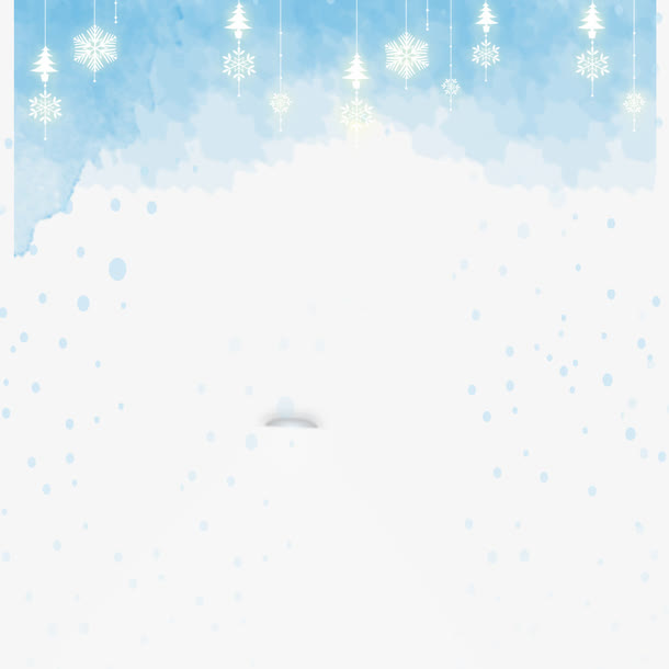 蓝色雪花装饰图案免抠