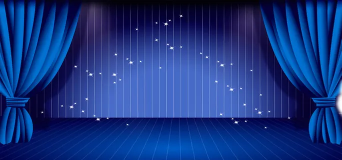 蓝色唯美的幕布效果高清