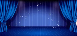 蓝色唯美的幕布效果高清