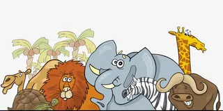 大象狮子长颈鹿牛各路动物大集合免抠