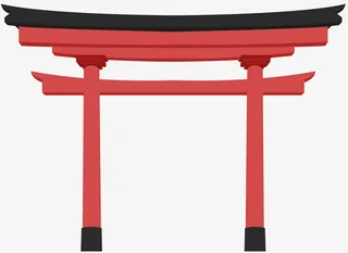 黑色屋顶矢量牌坊免抠