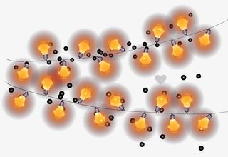 温暖节日灯串矢量图免抠