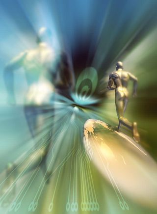 奔跑的人体创意科技背景高清