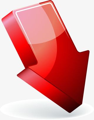 矢量立体红色箭头免抠