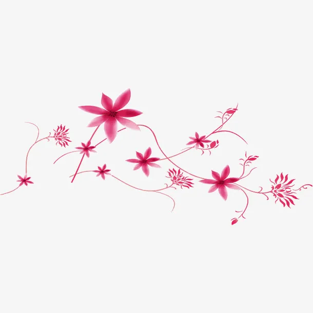 教师节红色唯美水墨梅花装饰图案免抠