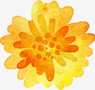 水彩可爱的花免抠