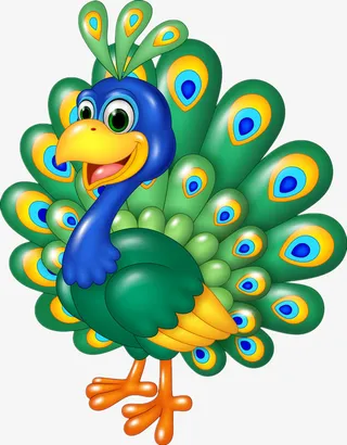 孔雀可用于认识动物免抠